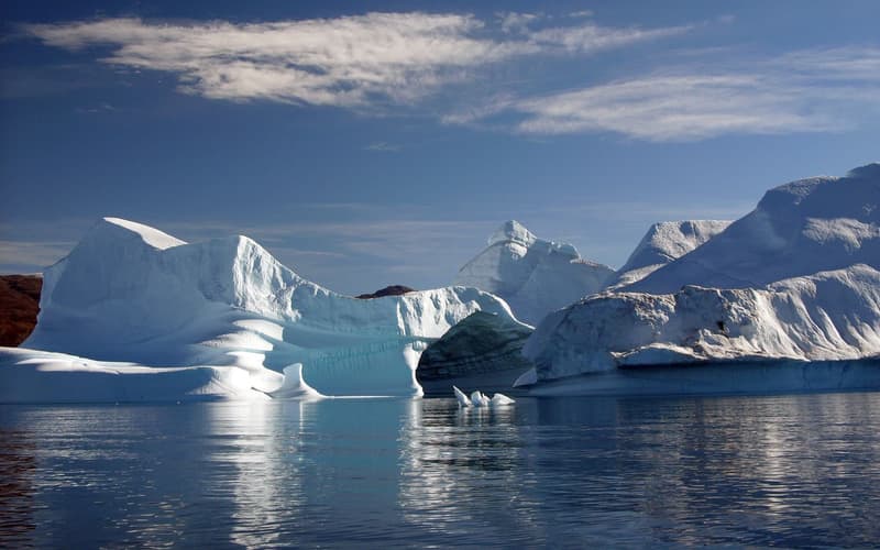 Icebergs in Scoresby Sund, East Greenland