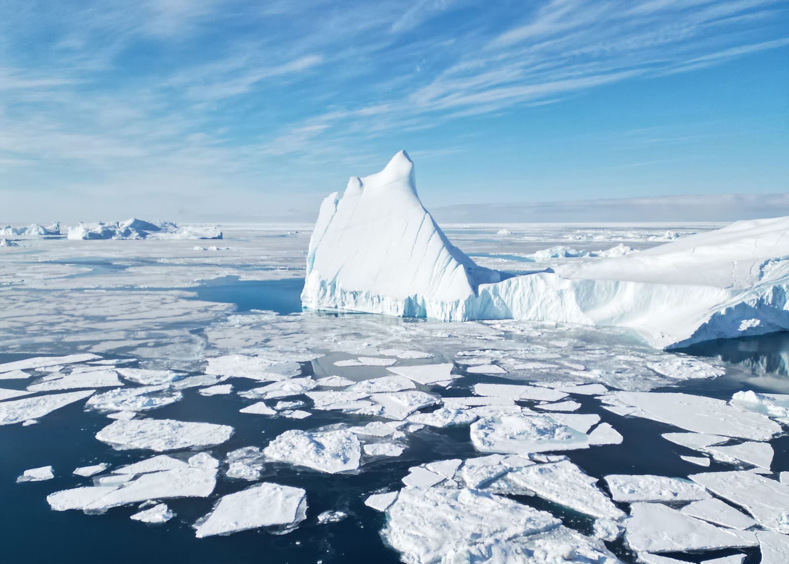 Icebergs at the mouth of the Ilulissat Icefjord, Disko Bay