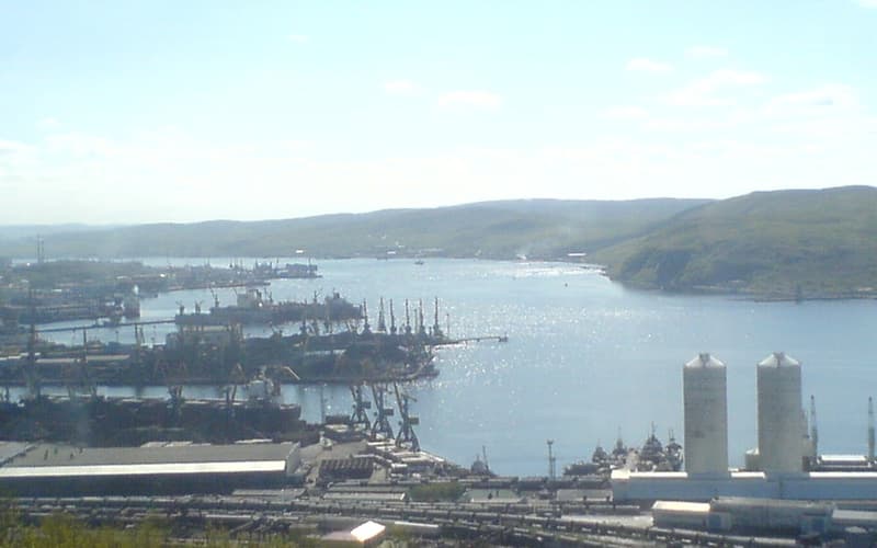 The port of Murmansk on the Kola Bay, Russia
